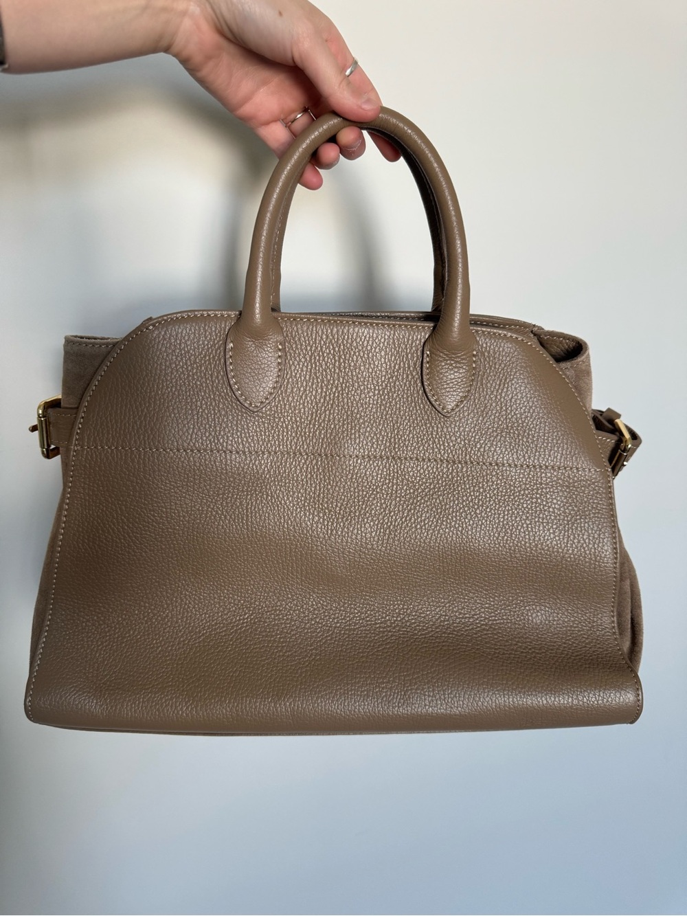 Anna Paola Riva Italian Genuine Leather Suede Satchel